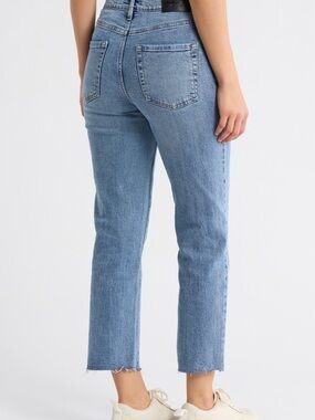 DKNY Light Blue Cropped Straight-Leg Jeans